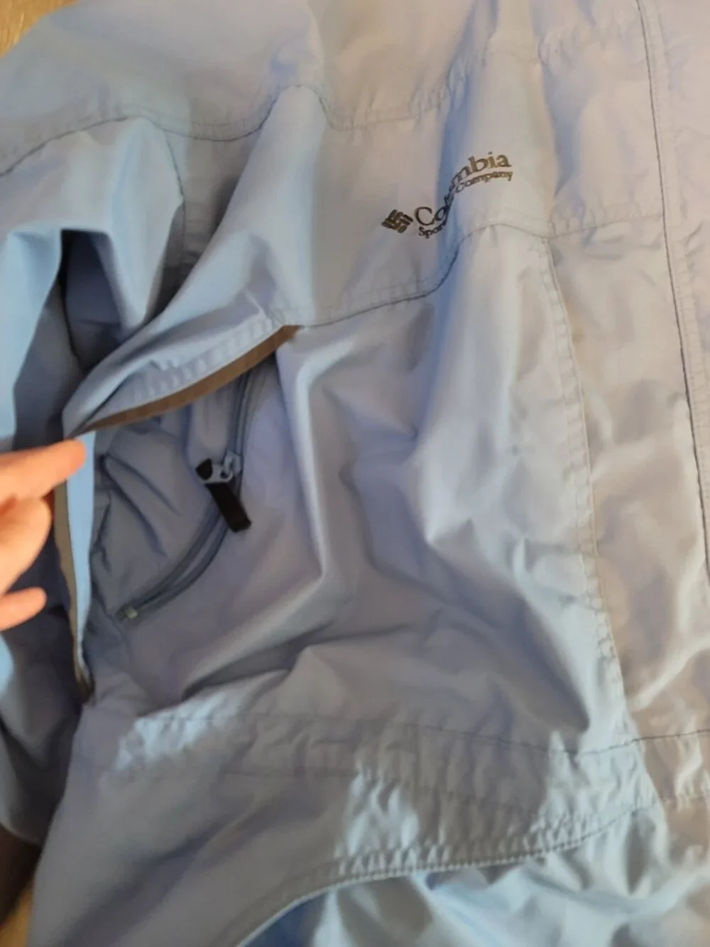 Womens light blue double layered full zip Columbia coat - size 3X